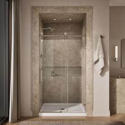 ArtifactsE 80-7/8'' H sliding shower door with 3/8''-thick glass - Vibrant Brushed Nickel - image 4