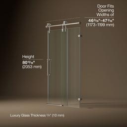 ArtifactsE 80-7/8'' H sliding shower door with 3/8''-thick glass - Vibrant Brushed Nickel - image 3
