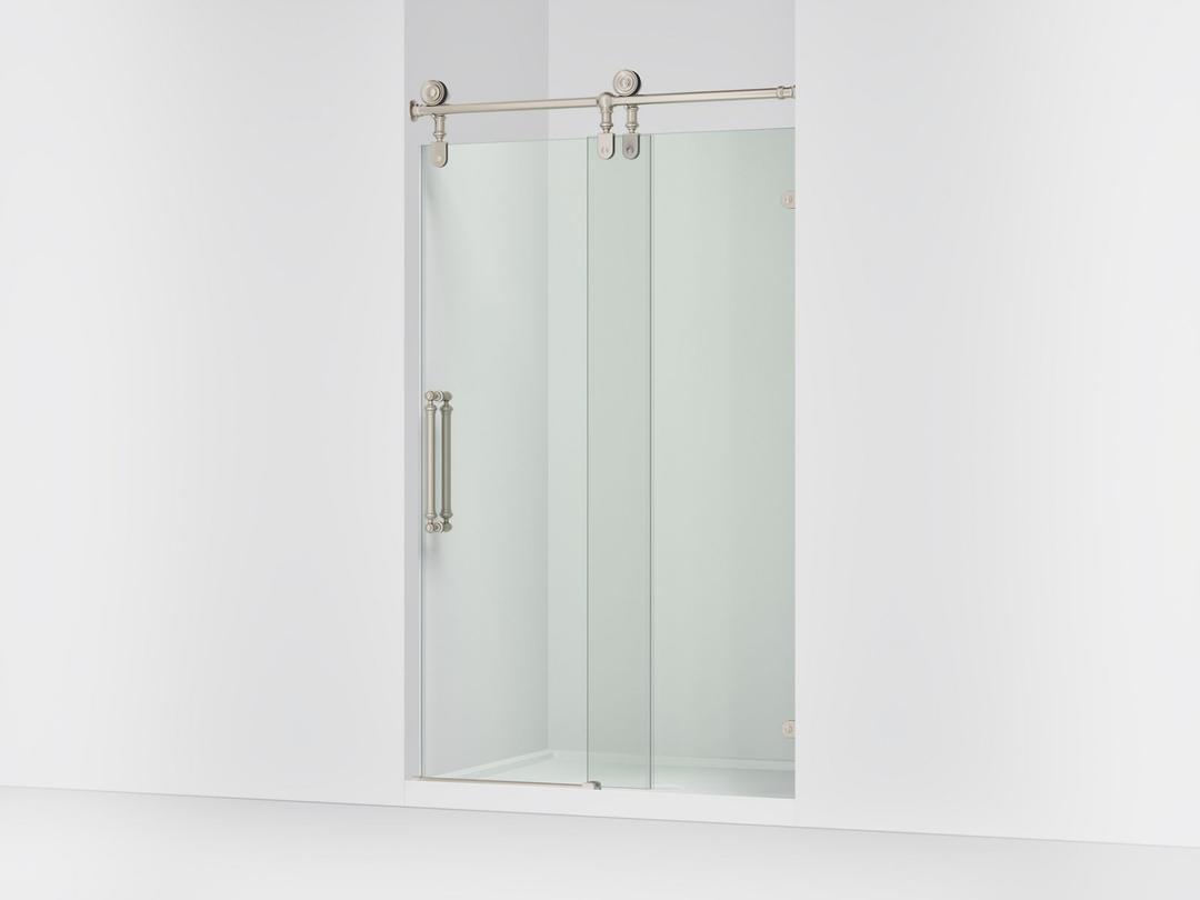 ArtifactsE 80-7/8'' H sliding shower door with 3/8''-thick glass - Vibrant Brushed Nickel by Kohler
