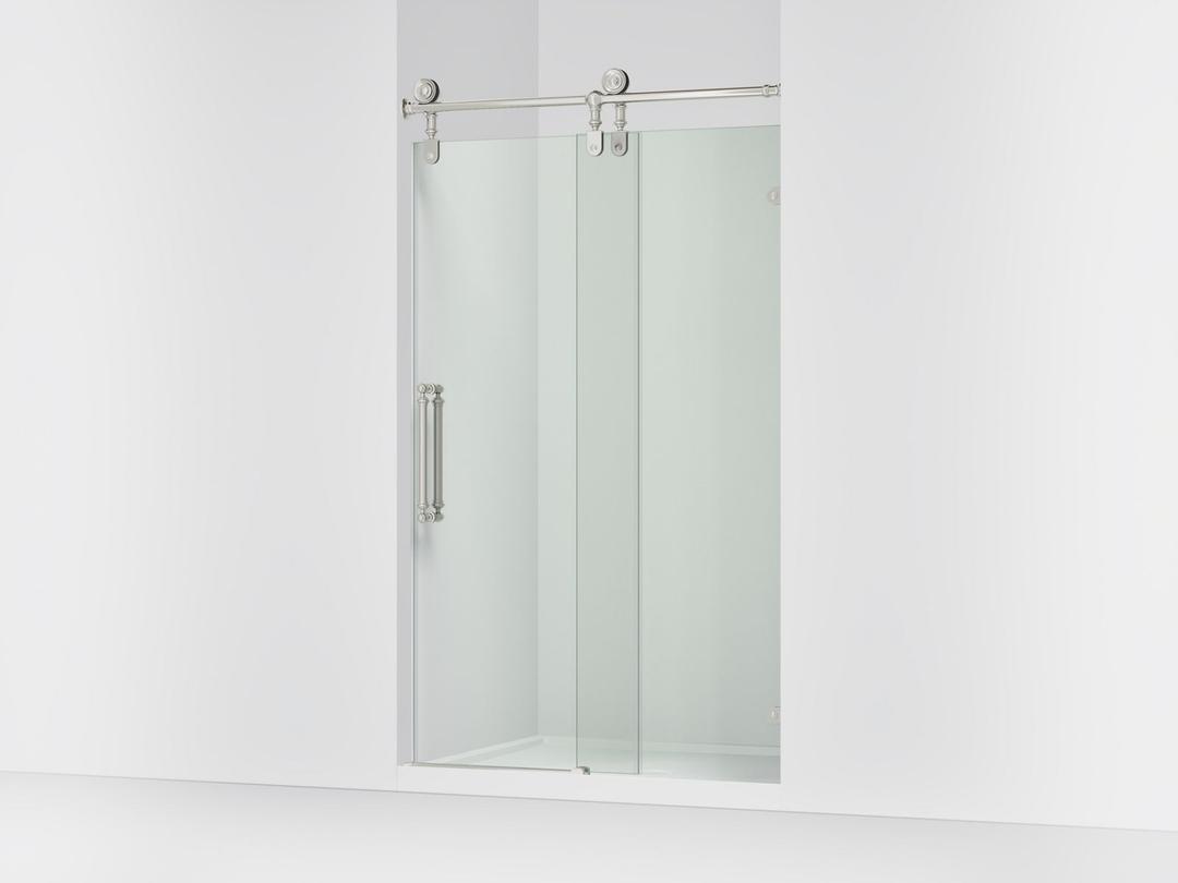 ArtifactsE 80-7/8'' H sliding shower door with 3/8''-thick glass - Vibrant Polished Nickel by Kohler