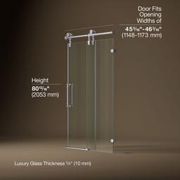 ArtifactsE 80-7/8'' H sliding shower door with 3/8''-thick glass - Polished Chrome - image 3
