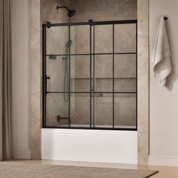 Kohler Rely 62-1/2'' H sliding bath door with 3/8''-thick glass - Matte Black - image 2