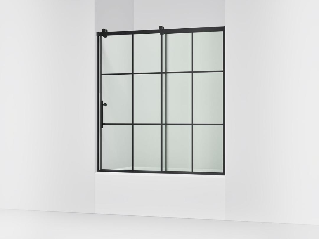 Kohler Rely 62-1/2'' H sliding bath door with 3/8''-thick glass - Matte Black by Kohler