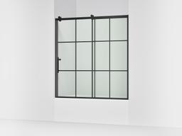 Kohler Rely 62-1/2'' H sliding bath door with 3/8''-thick glass - Matte Black - image 1