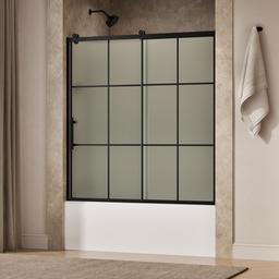 Kohler Rely 62-1/2'' H sliding bath door with 3/8''-thick glass - Matte Black - image 2
