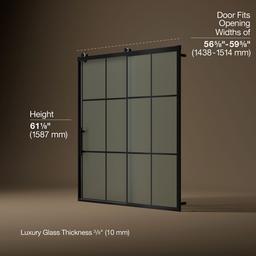 Kohler Rely 62-1/2'' H sliding bath door with 3/8''-thick glass - Matte Black - image 3