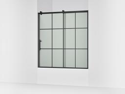 Kohler Rely 62-1/2'' H sliding bath door with 3/8''-thick glass - Matte Black - image 1