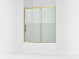 Kohler Rely 62-1/2'' H sliding bath door with 3/8''-thick glass - Vibrant Brushed Moderne Brass - image 1