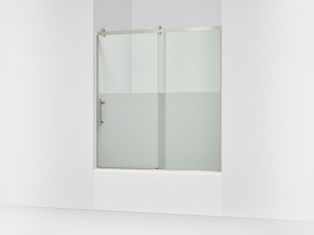 Kohler Rely 62-1/2'' H sliding bath door with 3/8''-thick glass - Anodized Brushed Nickel by Kohler
