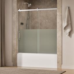 Kohler Rely 62-1/2'' H sliding bath door with 3/8''-thick glass - Bright Polished Silver - image 2