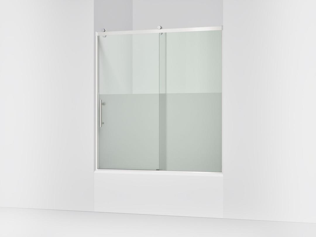 Kohler Rely 62-1/2'' H sliding bath door with 3/8''-thick glass - Bright Polished Silver by Kohler