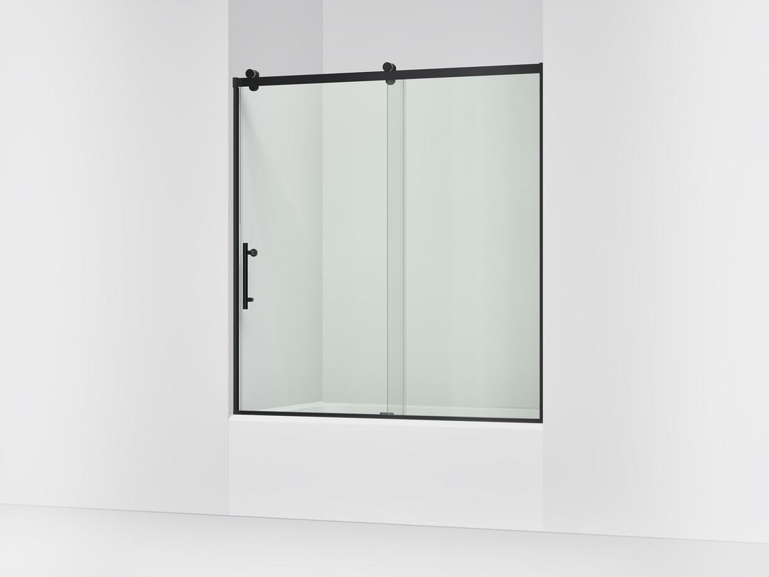 Kohler Rely 62-1/2'' H sliding bath door with 3/8''-thick glass - Matte Black by Kohler