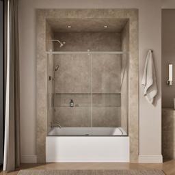 Kohler Rely 62-1/2'' H sliding bath door with 3/8''-thick glass - Anodized Brushed Nickel - image 4