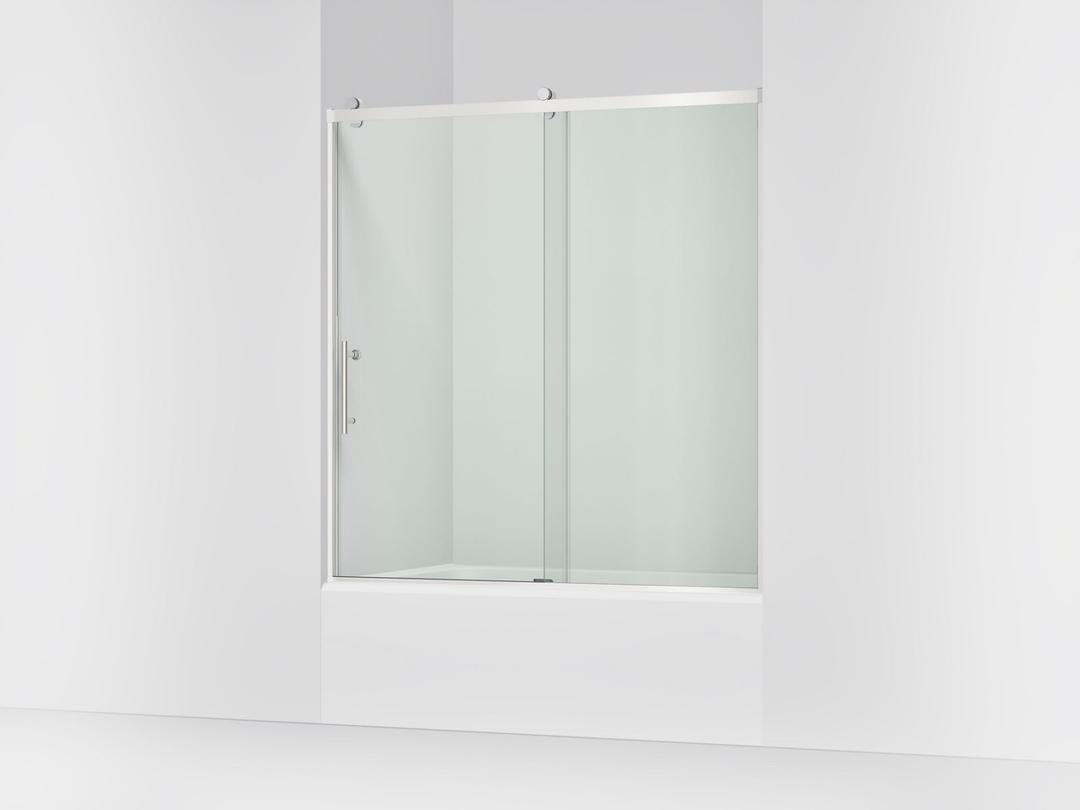 Kohler Rely 62-1/2'' H sliding bath door with 3/8''-thick glass - Bright Polished Silver by Kohler