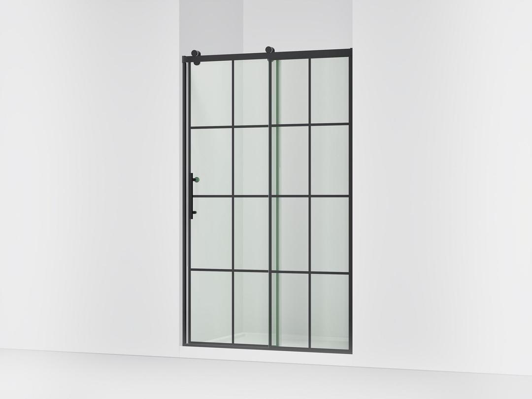 Kohler Rely 77'' H sliding shower door with 3/8''-thick glass - Matte Black by Kohler