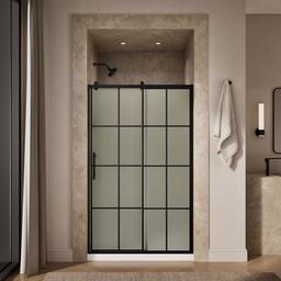 Kohler Rely 77'' H sliding shower door with 3/8''-thick glass - Matte Black - image 4