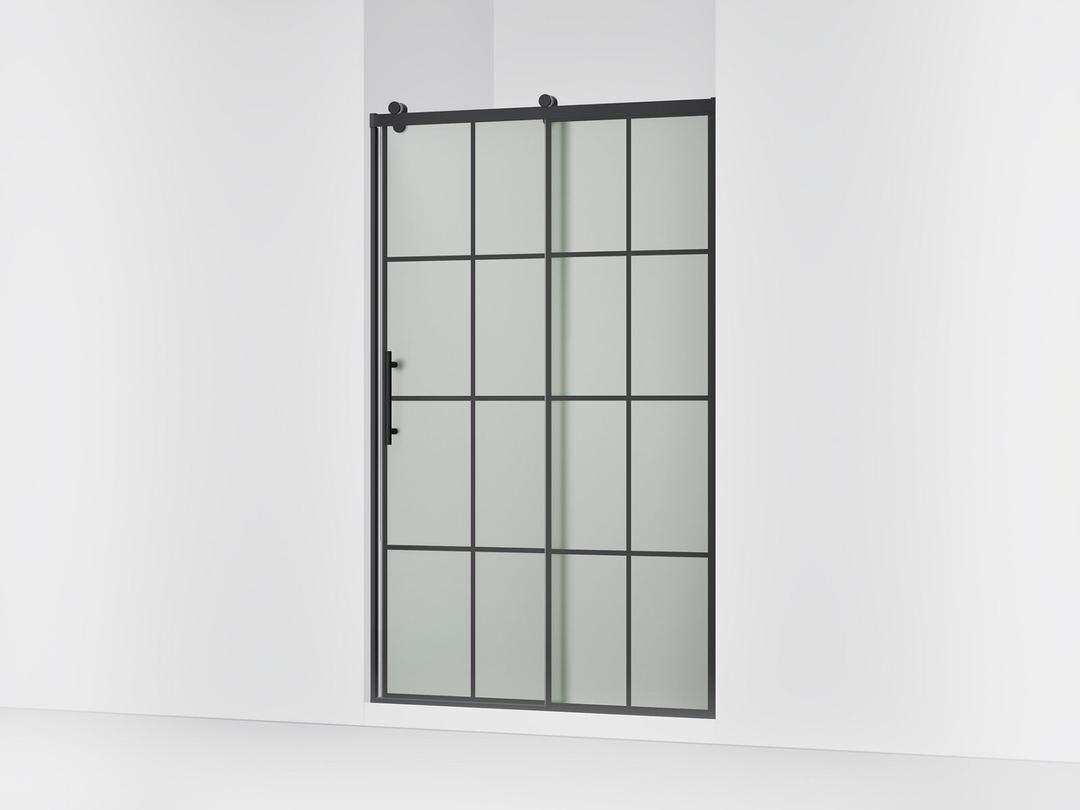 Kohler Rely 77'' H sliding shower door with 3/8''-thick glass - Matte Black by Kohler