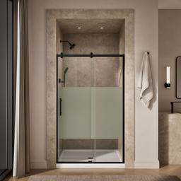 Kohler Rely 77'' H sliding shower door with 3/8''-thick glass - Matte Black - image 4