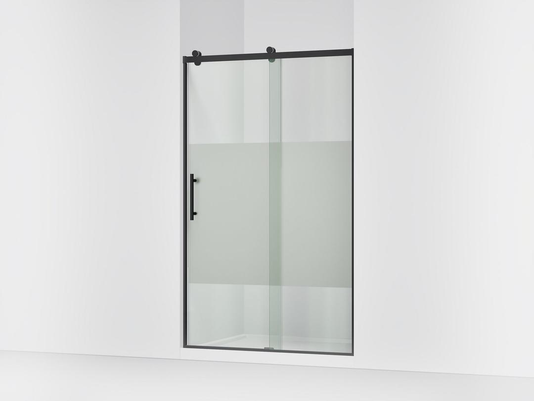 Kohler Rely 77'' H sliding shower door with 3/8''-thick glass - Matte Black by Kohler