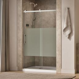 Kohler Rely 77'' H sliding shower door with 3/8''-thick glass - Anodized Brushed Nickel - image 2
