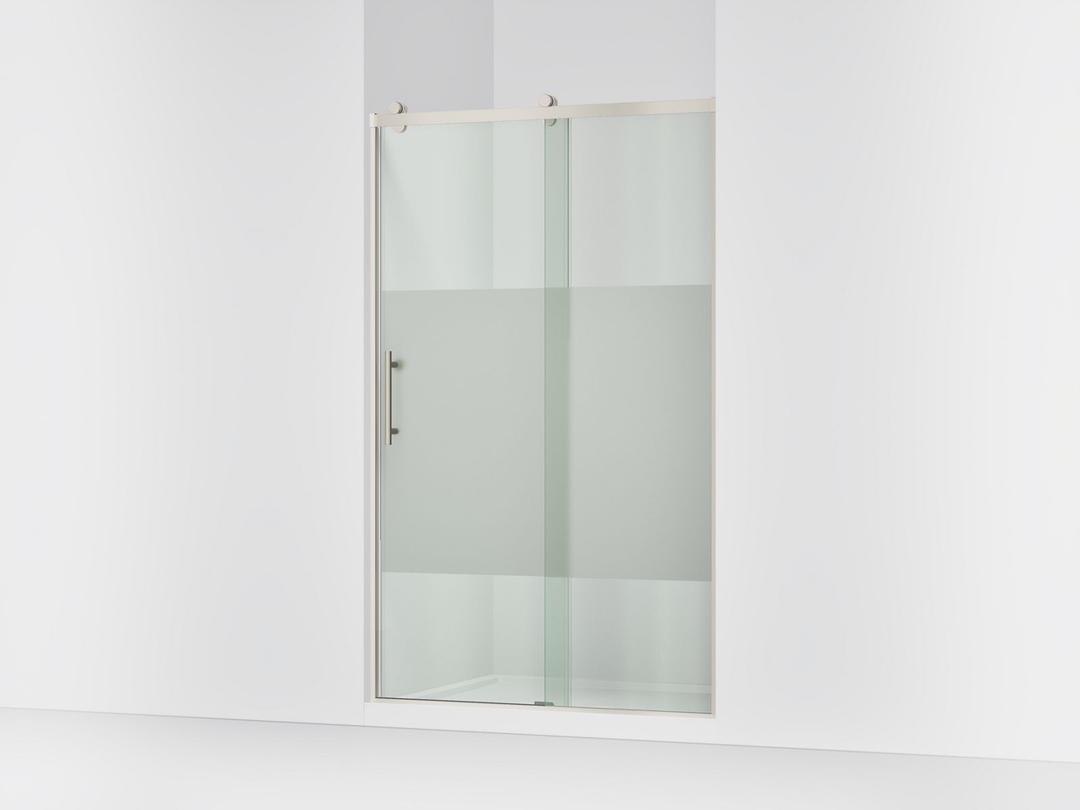 Kohler Rely 77'' H sliding shower door with 3/8''-thick glass - Anodized Brushed Nickel by Kohler