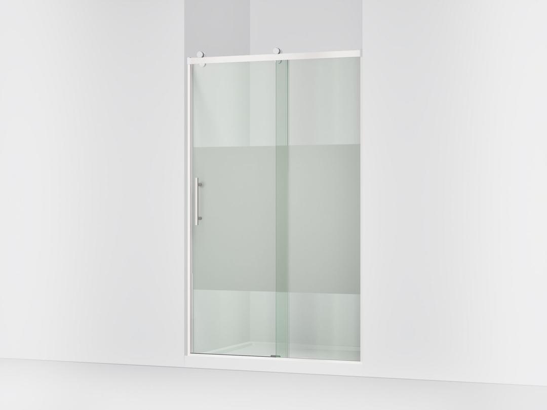 Kohler Rely 77'' H sliding shower door with 3/8''-thick glass - Bright Polished Silver by Kohler