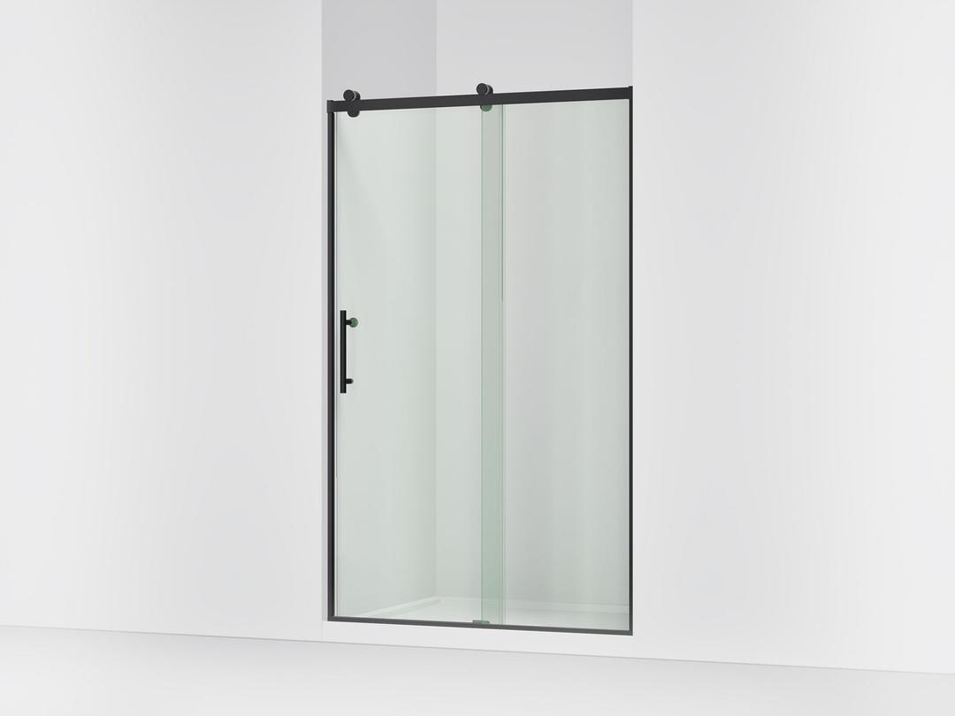 Kohler Rely 77'' H sliding shower door with 3/8''-thick glass - Matte Black by Kohler