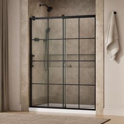 Kohler Rely 77'' H sliding shower door with 3/8''-thick glass - Matte Black - image 2