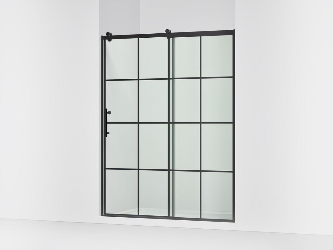 Kohler Rely 77'' H sliding shower door with 3/8''-thick glass - Matte Black by Kohler