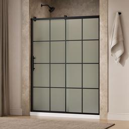 Kohler Rely 77'' H sliding shower door with 3/8''-thick glass - Matte Black - image 2