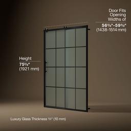Kohler Rely 77'' H sliding shower door with 3/8''-thick glass - Matte Black - image 3