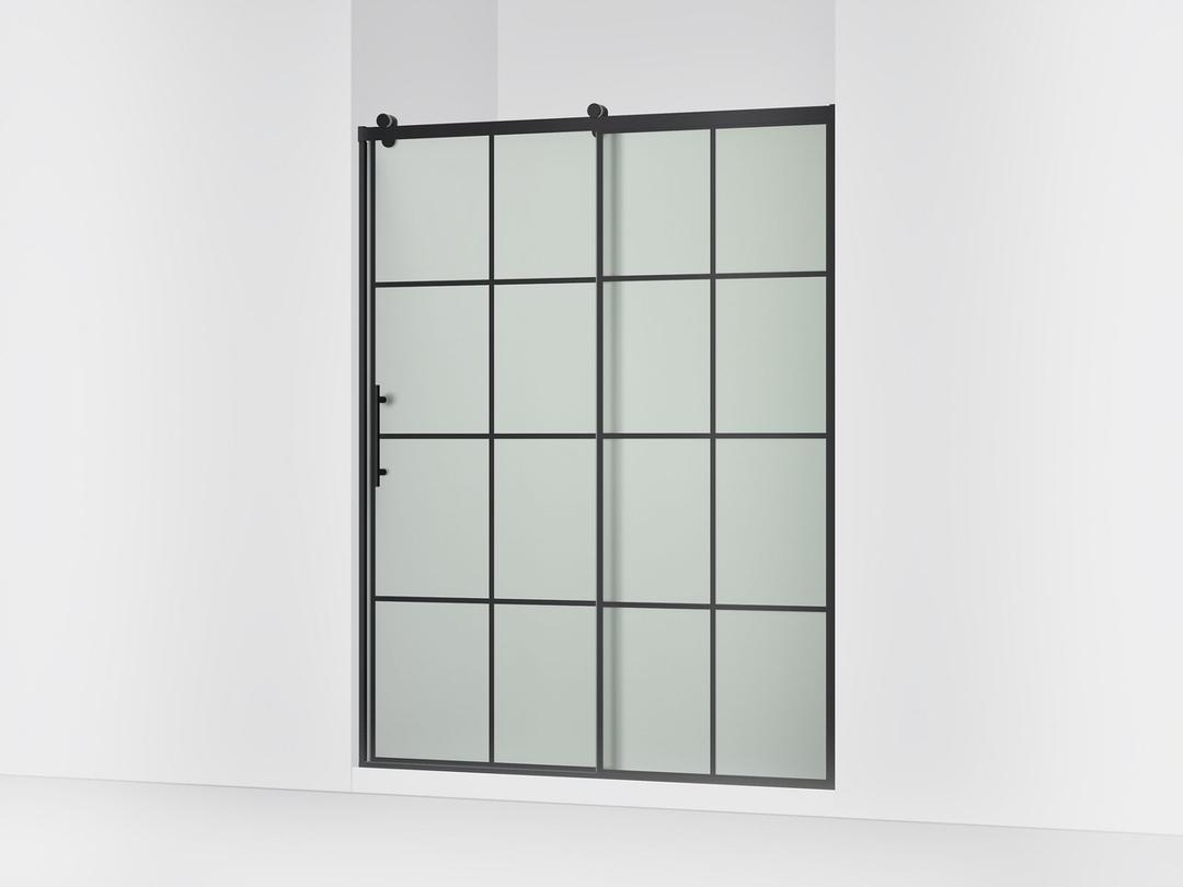 Kohler Rely 77'' H sliding shower door with 3/8''-thick glass - Matte Black by Kohler