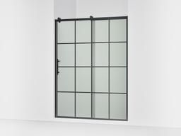 Kohler Rely 77'' H sliding shower door with 3/8''-thick glass - Matte Black - image 1