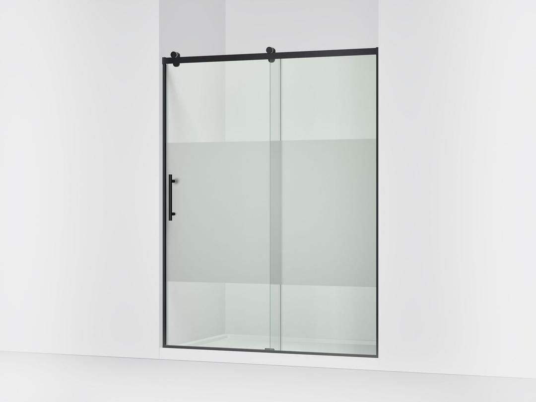 Kohler Rely 77'' H sliding shower door with 3/8''-thick glass - Matte Black by Kohler