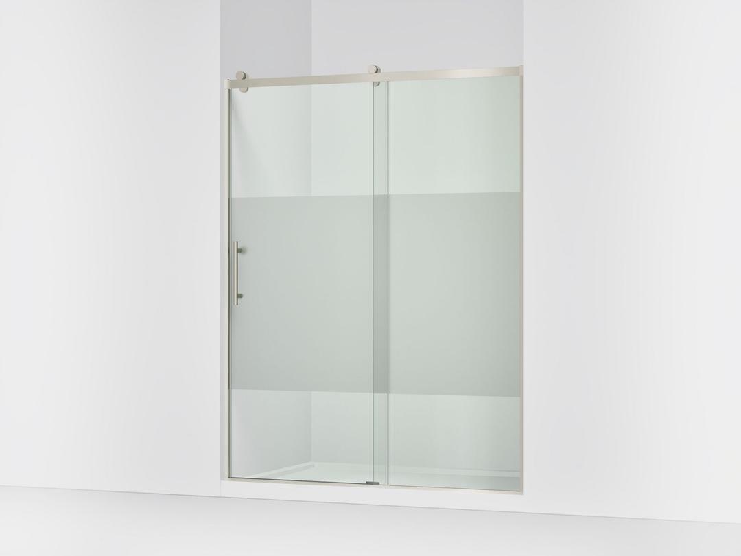 Kohler Rely 77'' H sliding shower door with 3/8''-thick glass - Anodized Brushed Nickel by Kohler