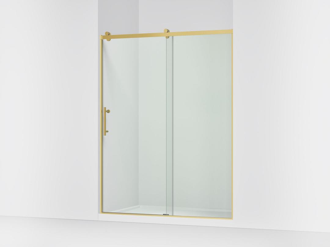 Kohler Rely 77'' H sliding shower door with 3/8''-thick glass - Vibrant Brushed Moderne Brass by Kohler