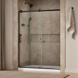 Kohler Rely 77'' H sliding shower door with 3/8''-thick glass - Matte Black - image 2