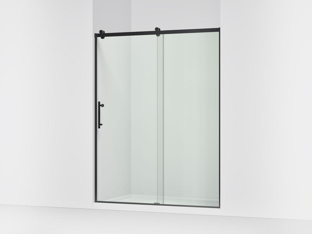 Kohler Rely 77'' H sliding shower door with 3/8''-thick glass - Matte Black by Kohler
