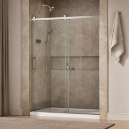 Kohler Rely 77'' H sliding shower door with 3/8''-thick glass - Anodized Brushed Nickel - image 2