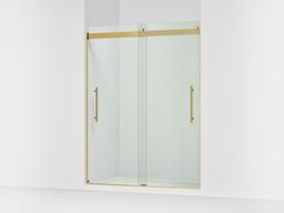 Kohler Levity Plus Frameless sliding shower door, 77-9/16'' H x 56-5/8 - 59-5/8'' W, with 5/16''-thick Crystal Clear glass - Vibrant Brushed Moderne Brass - image 1