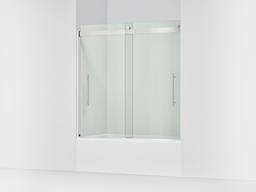 Kohler Levity Plus Frameless sliding bath door, 61-9/16'' H x 56-5/8 - 59-5/8'' W, with 3/8''-thick Crystal Clear glass - Bright Polished Silver - image 1