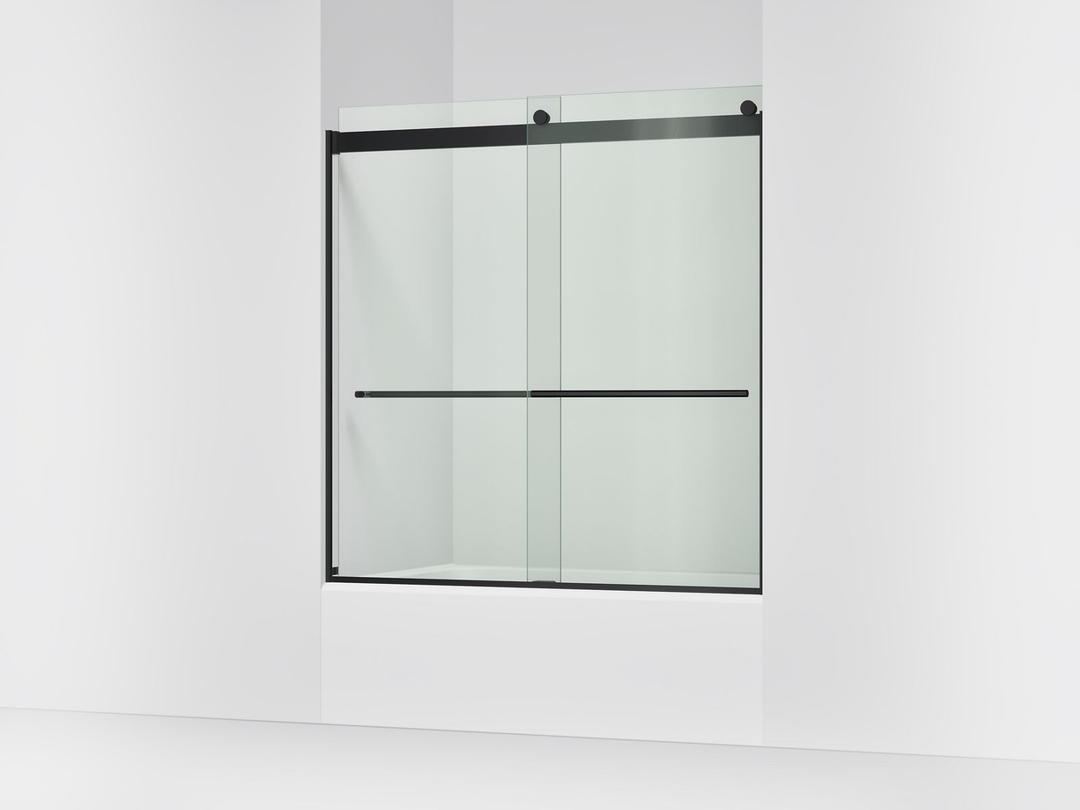 Kohler Levity Plus 61-9/16'' H sliding bath door with 3/8''-thick glass - Matte Black by Kohler