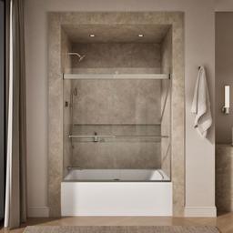 Kohler Levity Plus 61-9/16'' H sliding bath door with 3/8''-thick glass - Anodized Brushed Nickel - image 4