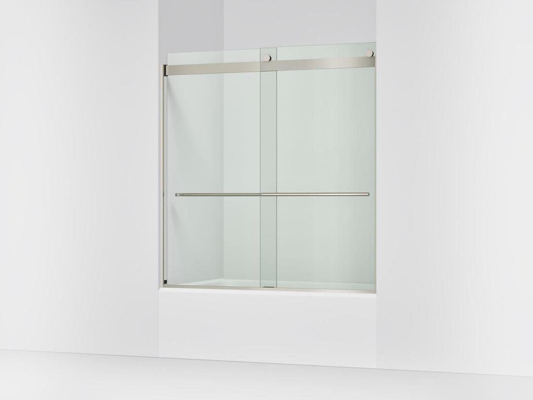Kohler Levity Plus 61-9/16'' H sliding bath door with 3/8''-thick glass - Anodized Brushed Nickel by Kohler