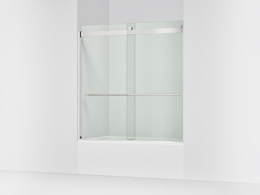 Kohler Levity Plus 61-9/16'' H sliding bath door with 3/8''-thick glass - Bright Polished Silver by Kohler