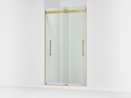 Kohler Levity Plus Frameless sliding shower door, 81-5/8'' H x 44-5/8 - 47-5/8'' W, with 3/8''-thick Crystal Clear glass - Vibrant Brushed Moderne Brass - image 1