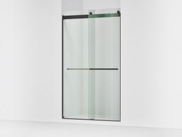 Kohler Levity Plus Frameless sliding shower door, 81-5/8'' H x 44-5/8 - 47-5/8'' W, with 3/8''-thick Crystal Clear glass - Matte Black - image 1