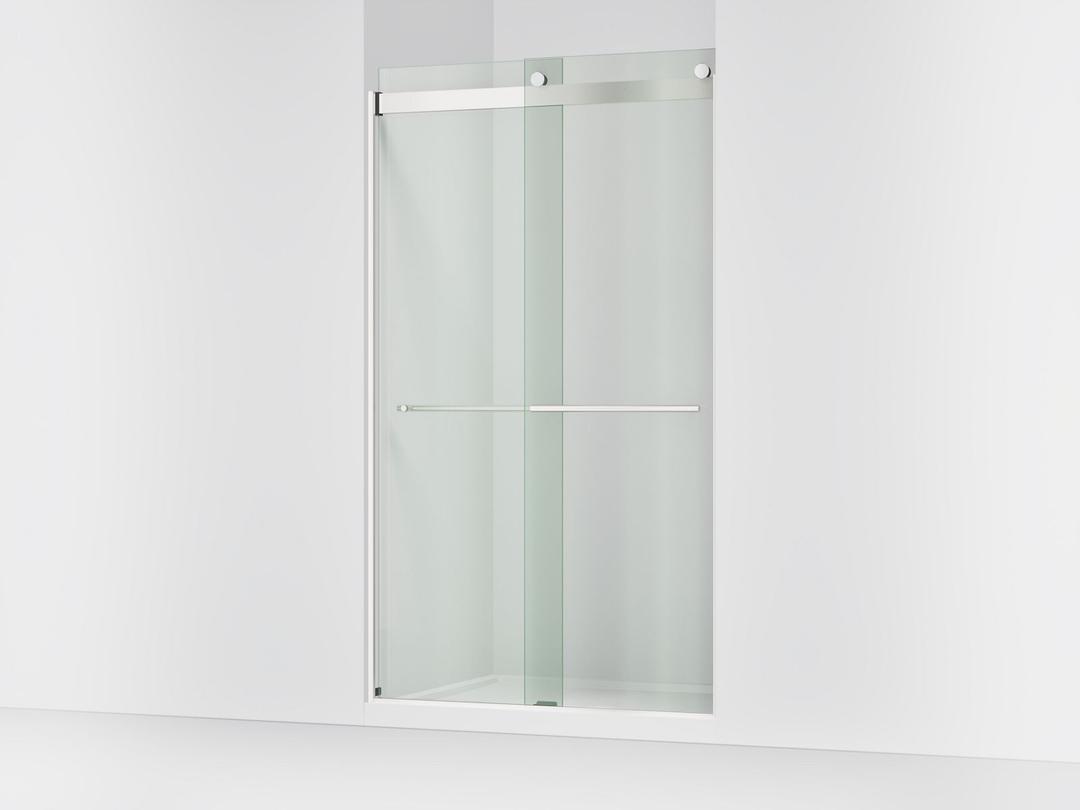 Kohler Levity Plus Frameless sliding shower door, 81-5/8'' H x 44-5/8 - 47-5/8'' W, with 3/8''-thick Crystal Clear glass - Bright Polished Silver by Kohler