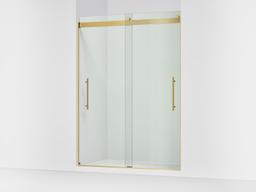 Kohler Levity Plus Frameless sliding shower door, 81-5/8'' H x 56-5/8 - 59-5/8'' W, with 3/8''-thick Crystal Clear glass - Vibrant Brushed Moderne Brass - image 1
