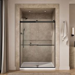 Kohler Levity Plus 81-5/8'' H sliding shower door with 3/8''-thick glass - Matte Black - image 4